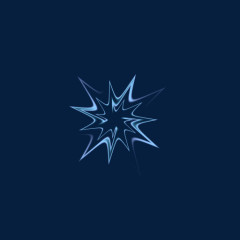 蓝色四角星发光图案