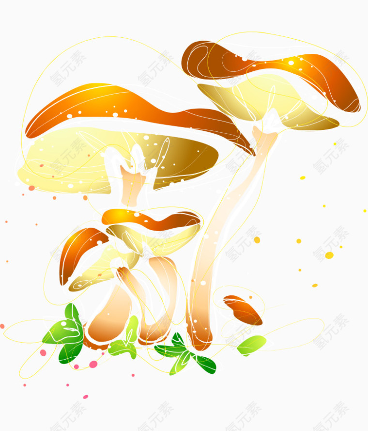 卡通手绘漂亮蘑菇