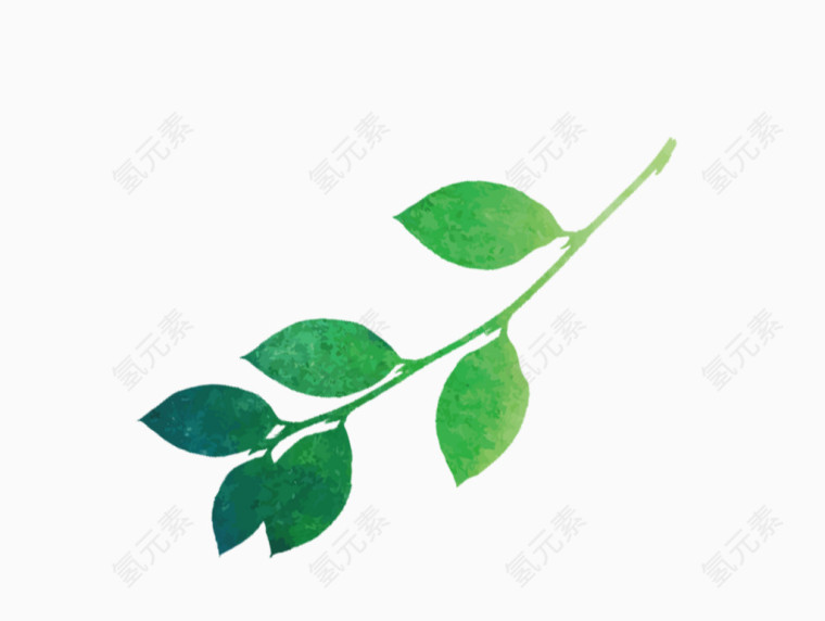 小清新手绘水彩叶子漂浮