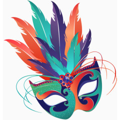 化装舞会彩色羽毛面具