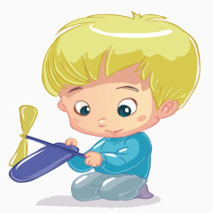 卡通手绘小男孩 