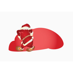 忙碌弄礼物的圣诞老人