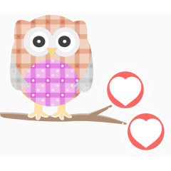 可爱挂树的猫头鹰