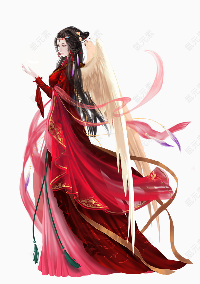 png手绘唯美古典人物
