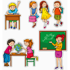 上学的孩子们元素合集