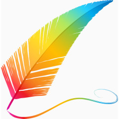 彩色羽毛笔画线