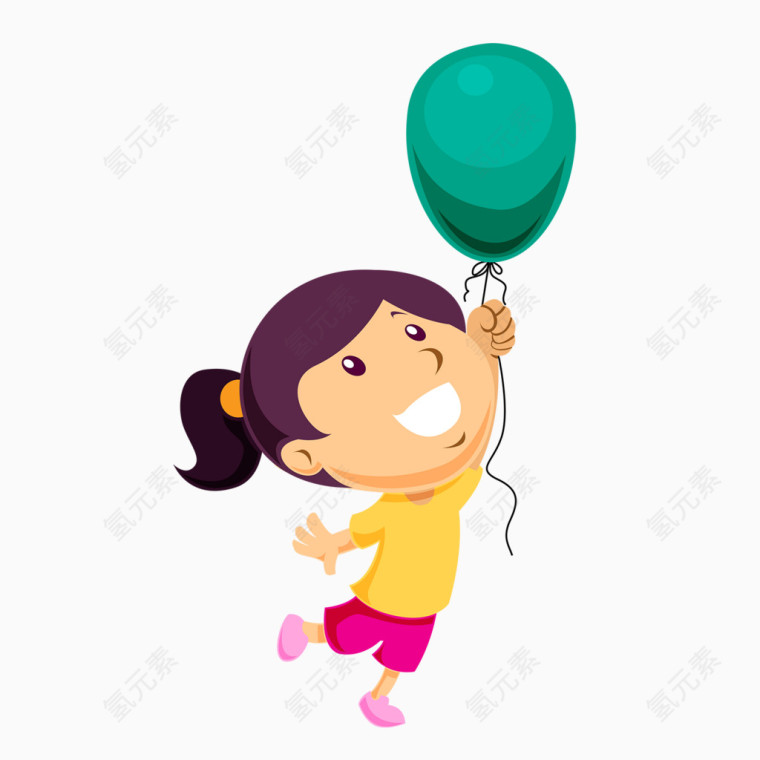 玩气球的小女孩