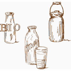 线描瓶子