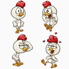 卡通动物公鸡表情包