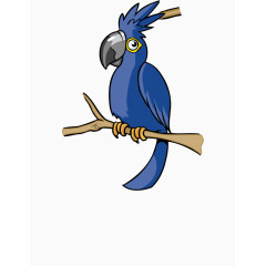 卡通鹦鹉蓝色