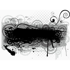 黑色矢量效果粗线条和圆环