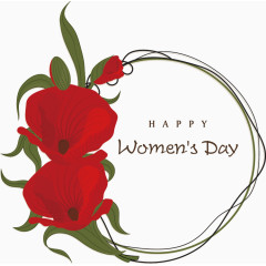妇女节鲜花装饰元素