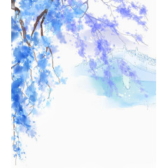 水彩花枝