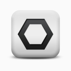 磨砂白广场图标符号形状形状六角框架符号形状图标