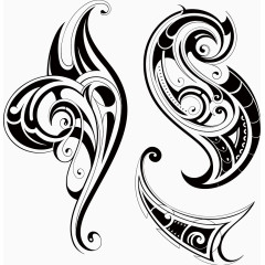 精美时尚花纹卷纹设计矢量素材