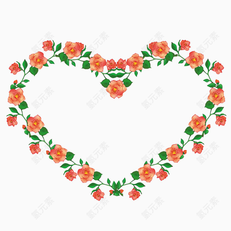 心形花边花纹边框