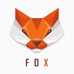 色块拼接动物狐狸矢量素材