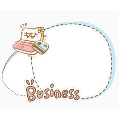 卡通风格电脑business产品边框 