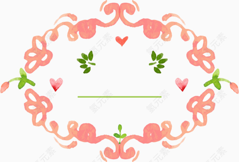手绘水彩花卉边框