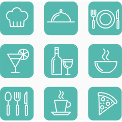 方形餐饮图标矢