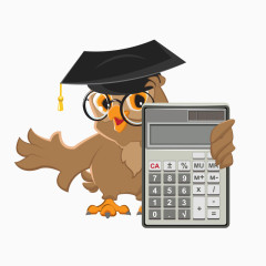  卡通猫头鹰教育数学矢量素材