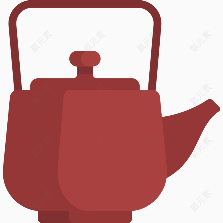 卡通迎新年图标茶壶