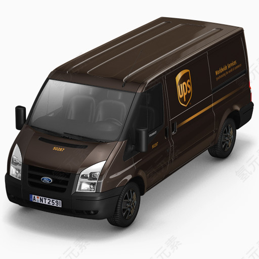 联合包裹前面卡车container-4-cargo-vans-icons