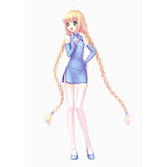 二次元旗袍黄发妹子