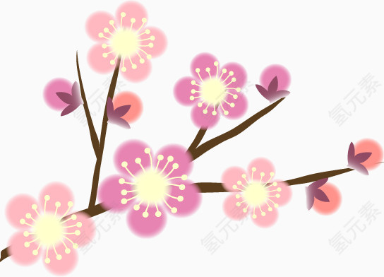 手绘桃花