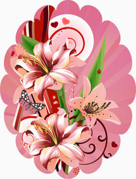 粉色大花底板素材
