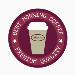 复古装饰标签图案咖啡