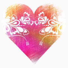 手绘炫彩爱心