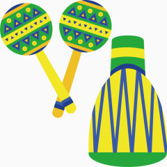   巴西乐器水彩插画图标元素