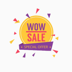 黄色促销标签装饰元素