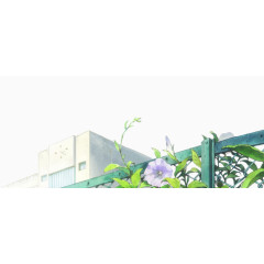 动漫风校园一角素材