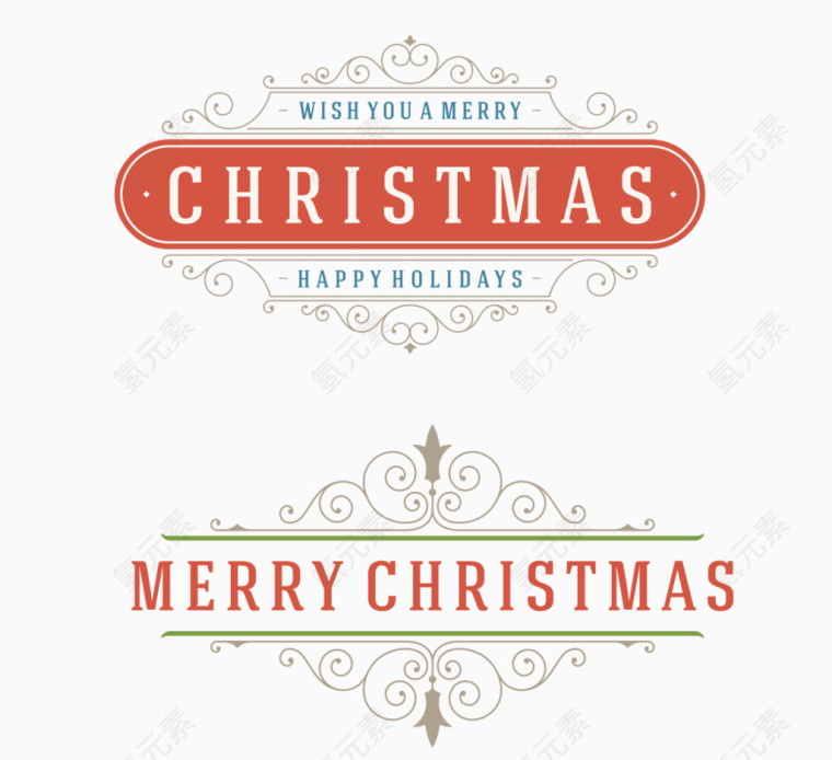 圣诞节元素边框