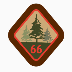 咖啡色菱形松树图案