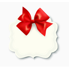 矢量红色蝴蝶结生日贺卡