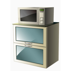 手绘家具桌子微波炉