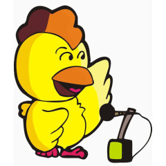 卡通动物小母鸡唱歌