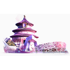 北京元素天坛鸟巢