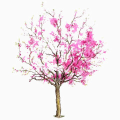 手绘树木图片素材树木背景素材 花树