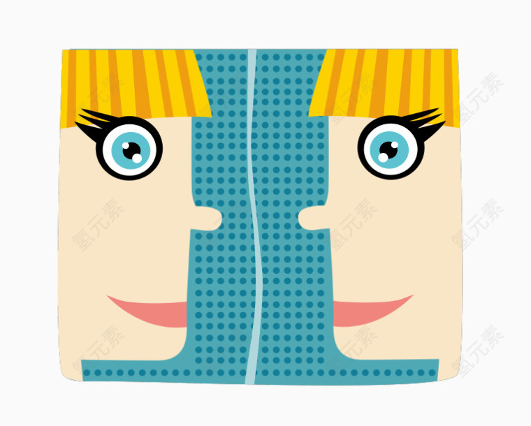 可爱几何形态双子座