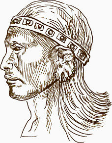 手绘古代部落君王