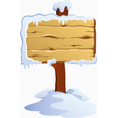 雪地里的指示牌卡通手绘