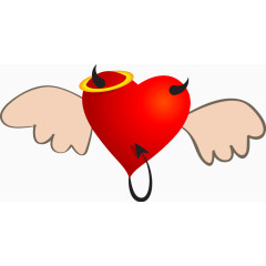 卡通爱心天使翅膀