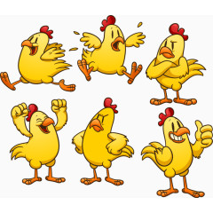 卡通鸡形象矢量元素合集
