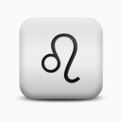 磨砂白广场图标文化占星术狮子座文化偶像