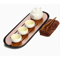 整套白色茶具实物拍摄