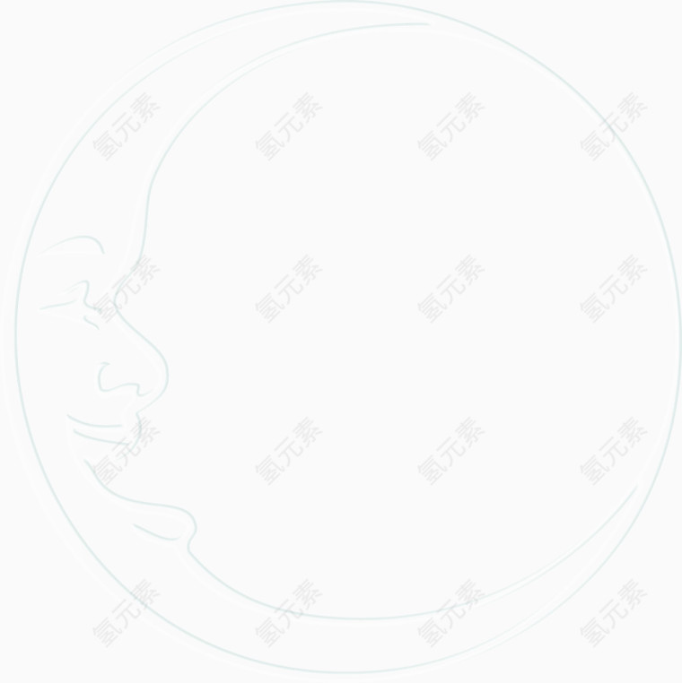 卡通月亮素材月牙素描